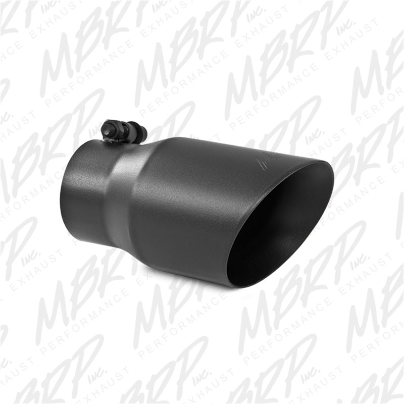 MBRP Tip 3in Round x 4in Inlet OD Dual Walled Angled Black Tip - Fits all 3in Exhausts-SR1 Performance
