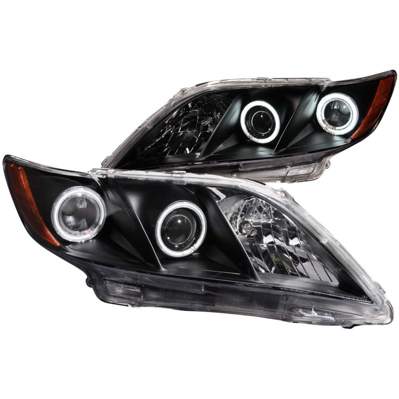 ANZO 2007-2009 Toyota Camry Projector Headlights w/ Halo Black-SR1 Performance