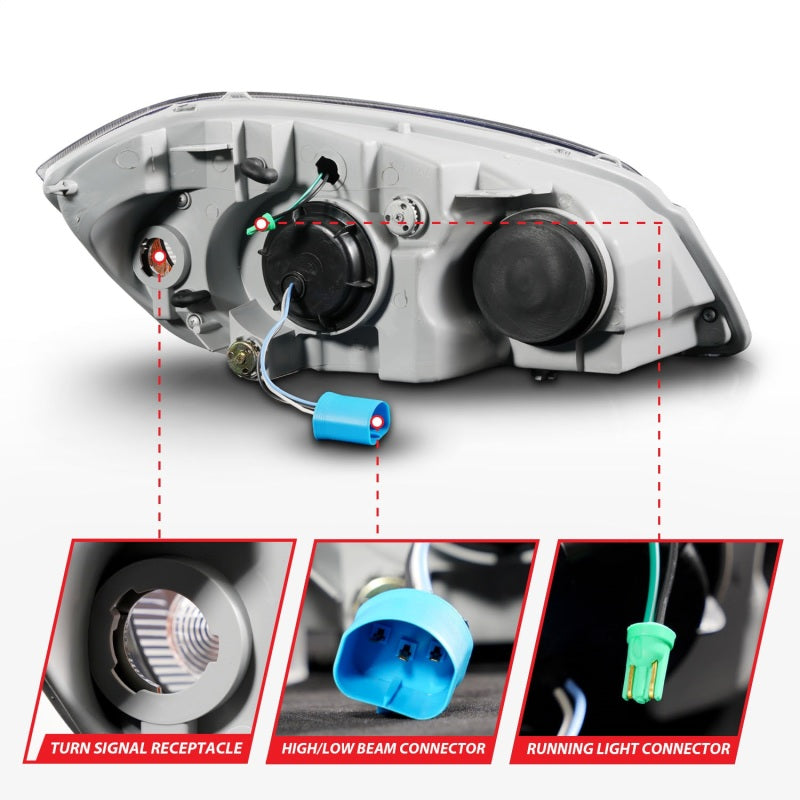 ANZO 05-10 Chevrolet Cobalt / 07-10 Pontiac G5 LED Projector Headlights w/ Seq Black Housing-SR1 Performance