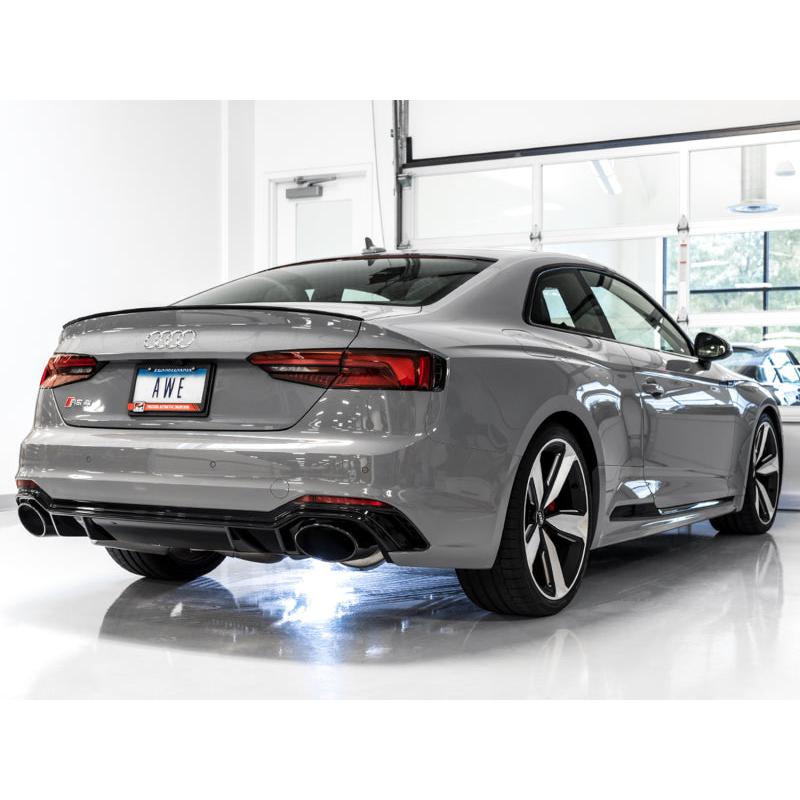 AWE Tuning Audi B9 RS 5 Sportback Touring Edition Exhaust-Non Resonated- Diamond Black RS Style Tips-SR1 Performance