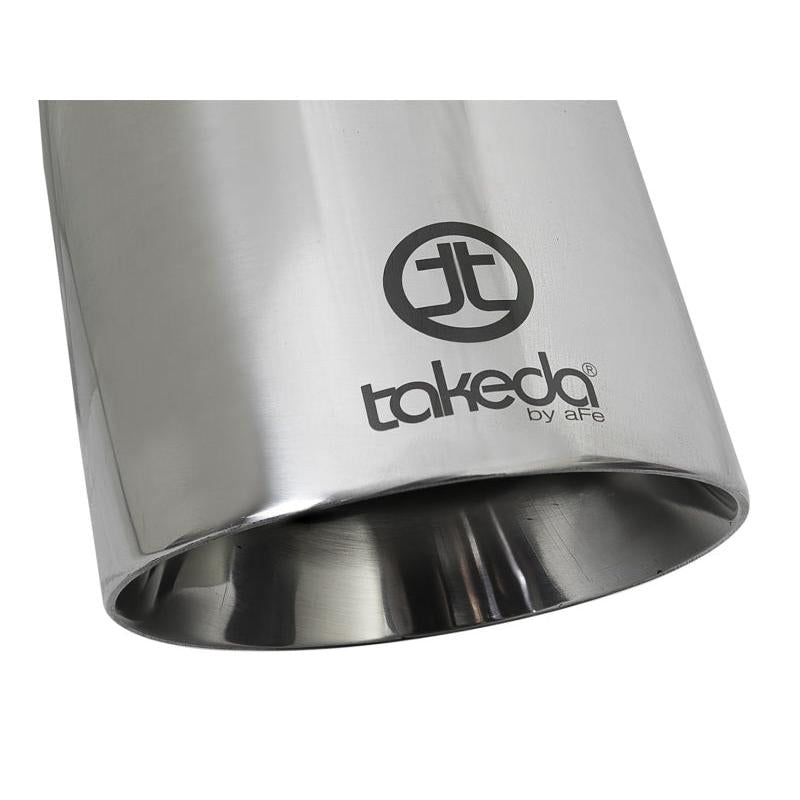 aFe Takeda 304 Stainless Steel Clamp-On Exhaust Tip 2.5in. Inlet / 4.5in. Outlet / 9in. L - Polished-SR1 Performance