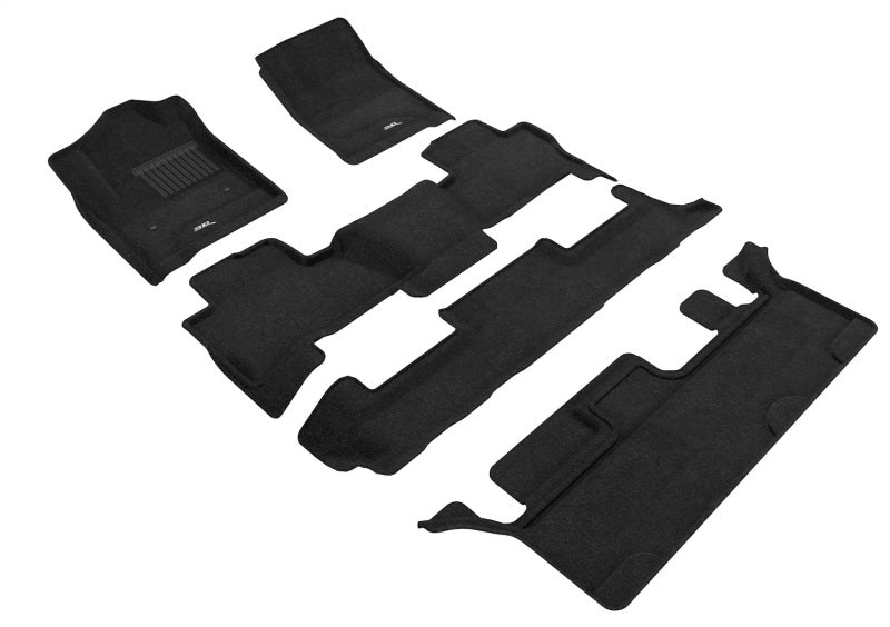 3D Maxpider 15-20 Chevrolet Tahoe With Bench 2nd Row Elegant 1st 2nd 3rd Row - Floor Mat Set (Black)-SR1 Performance