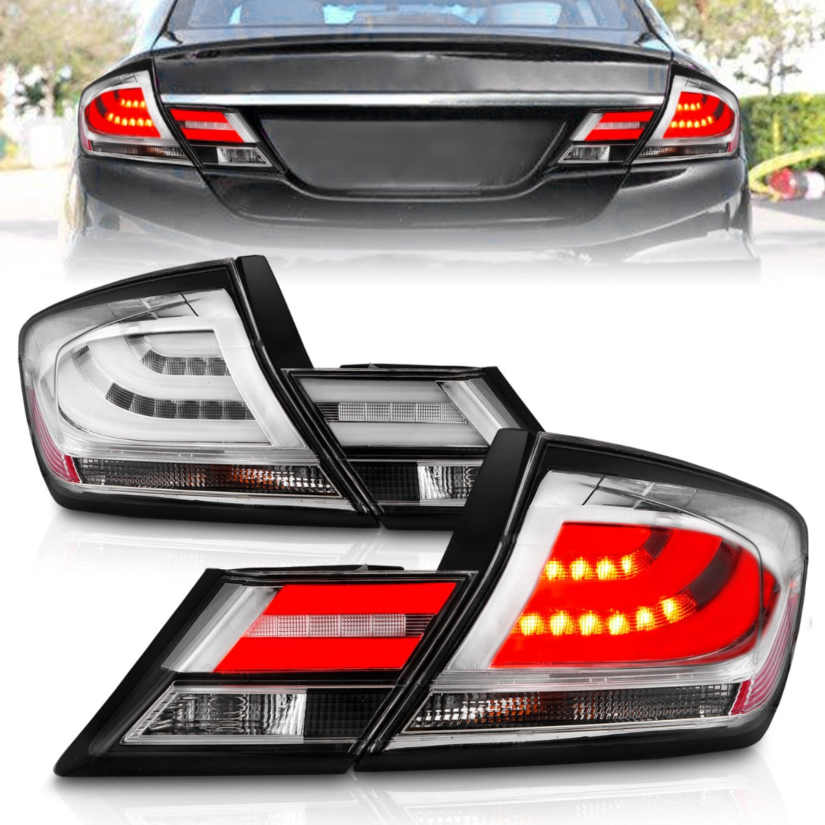 HONDA CIVIC 13-15 4DR LED TAIL LIGHTS CHROME