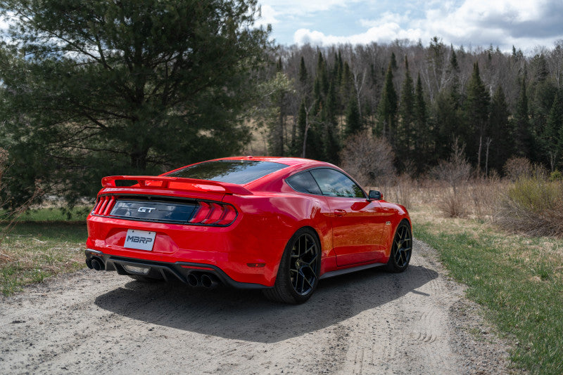 MBRP 18-20 Ford Mustang GT 2.5in Black Coated Non Active Dual Axle Back Exhaust - 4in Dual Wall Tips-SR1 Performance