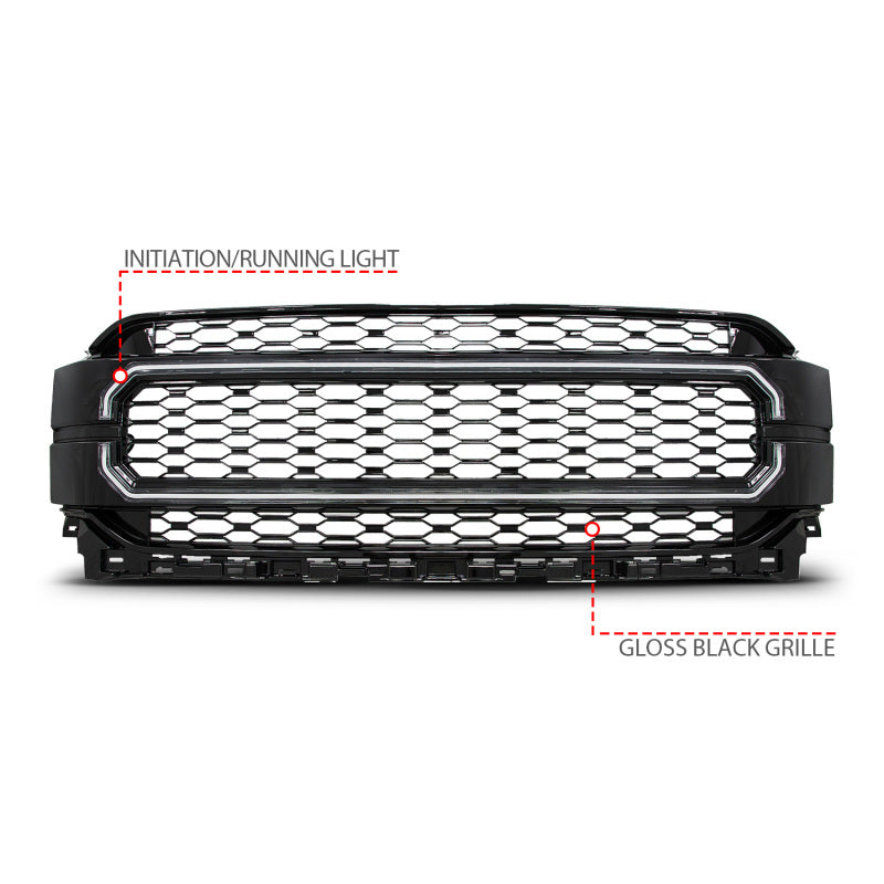 Anzo 21-23 Ford F150 Black Housing Full LED Light Tube Front Grille-SR1 Performance