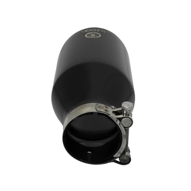 aFe Takeda 409 SS Clamp-On Exhaust Tip 2.5in. Inlet / 4.5in. Outlet / 9in. L - Black-SR1 Performance