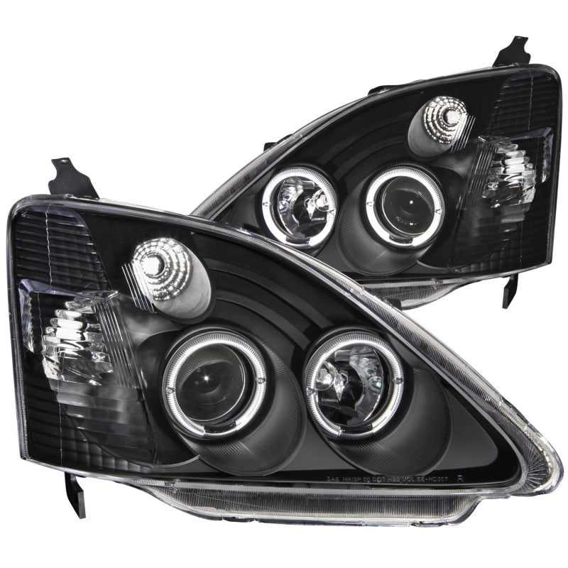 ANZO 2002-2004 Honda Civic Projector Headlights w/ Halo Black-SR1 Performance