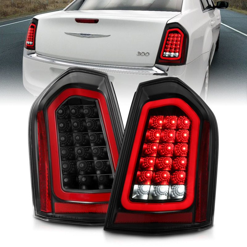 ANZO 11-14 Chrysler 300 LED Taillights Black w/ Sequential-SR1 Performance
