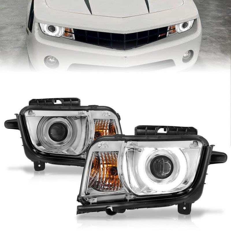 ANZO 2010-2013 Chevrolet Camaro Projector Headlights w/ Halo Chrome (CCFL)-SR1 Performance