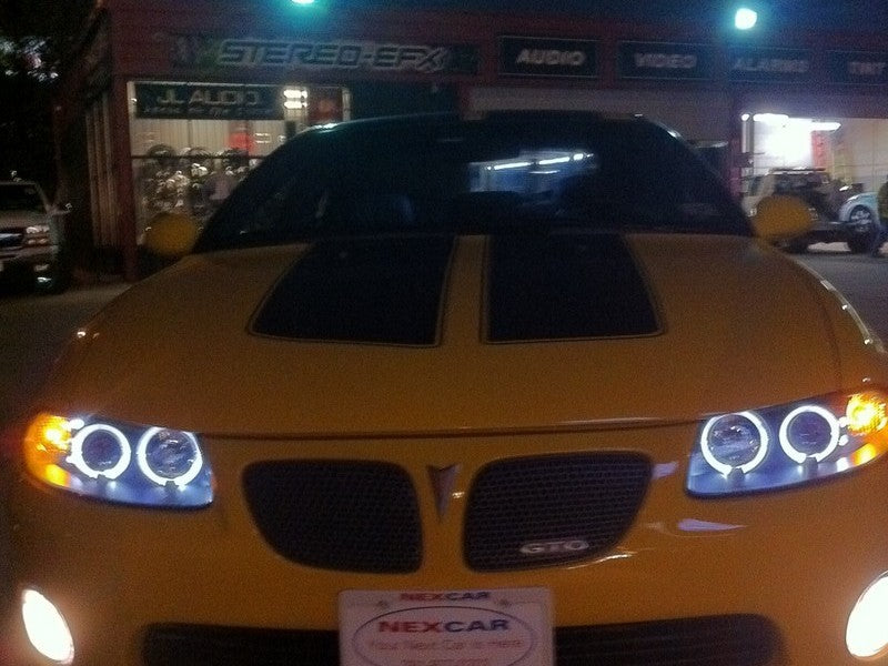 Spyder Pontiac GTO 04-06 Projector Headlights LED Halo LED Black High H1 Low H1 PRO-YD-PGTO04-HL-BK-SR1 Performance