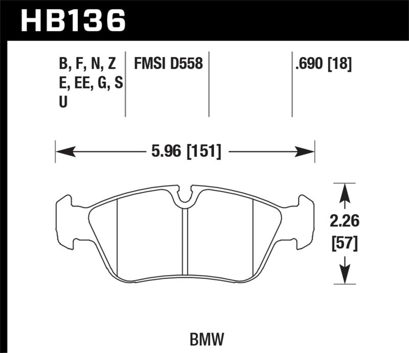 Hawk HP+ Street Brake Pads-SR1 Performance