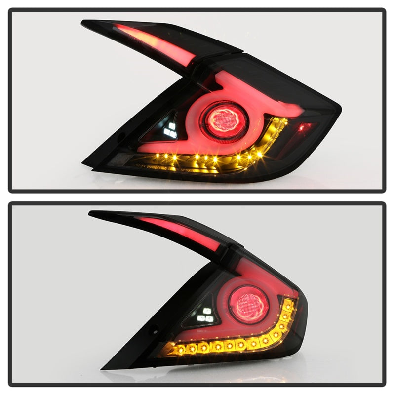 Spyder 16-18 Honda Civic 4 Door Light Bar LED Tail Lights - Black Smoke (ALT-YD-HC164D-LB-BSM)-SR1 Performance