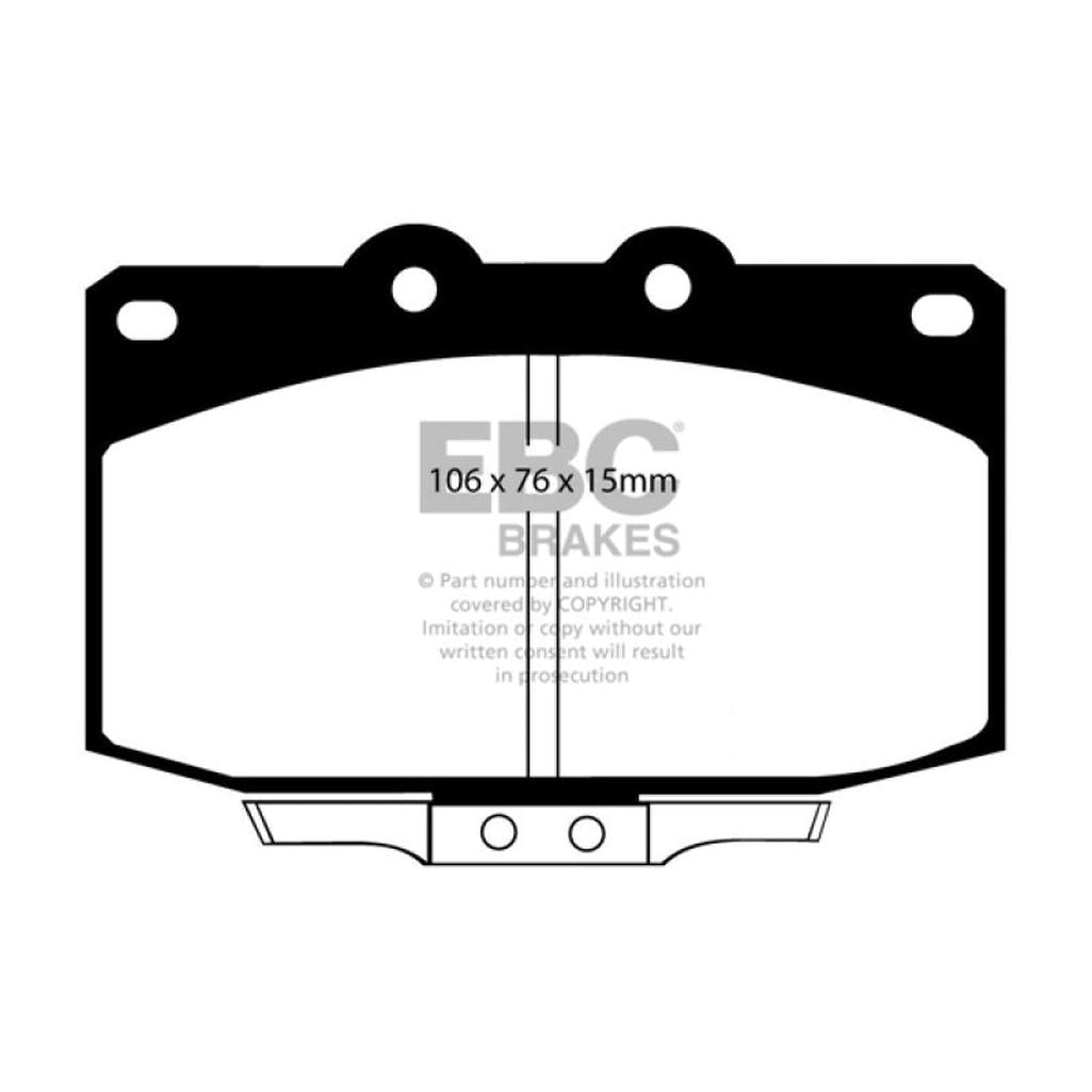 EBC Yellowstuff Front Brake Pads for 1987-1991 Mazda RX-7 – High-Performance Street and Track Use – Part Number DP4763R
