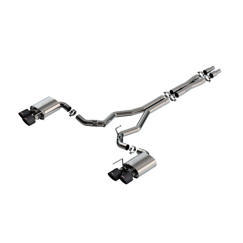 Borla 2024 Ford Mustang Dark Horse 5.0L V8 w/Active Exhaust ATAK Cat-Back Exhaust System - CF Tips-SR1 Performance