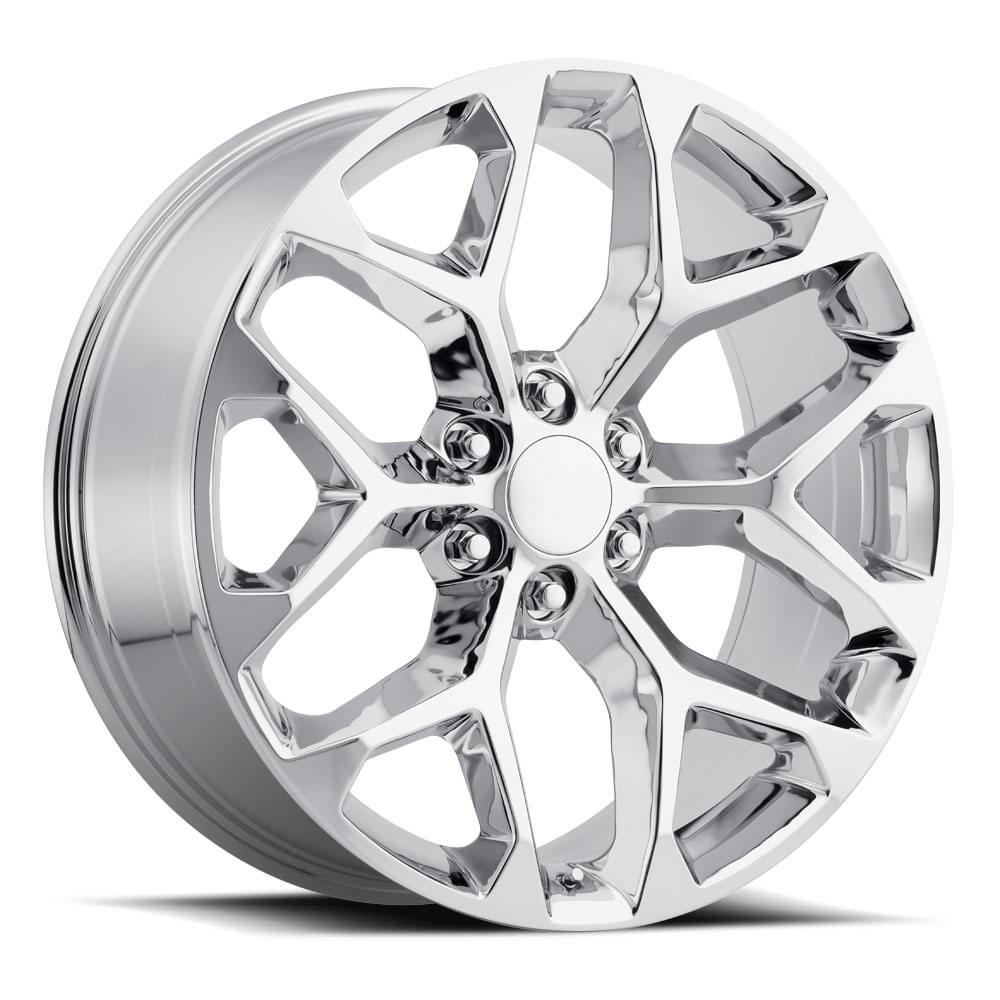 26X10 6X5.5 +24 HB 78.1 2014 CHEVY SNOWFLAKE CHROME MACHINE FACE WITH CAP-SR1 Performance