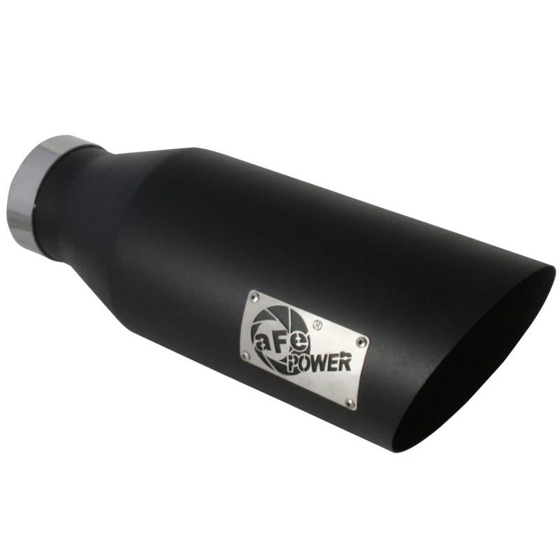 aFe MACHForce XP Exhausts Tips SS-304 EXH Tip 4In x 7Out x 18L Bolt-On (blk)-SR1 Performance