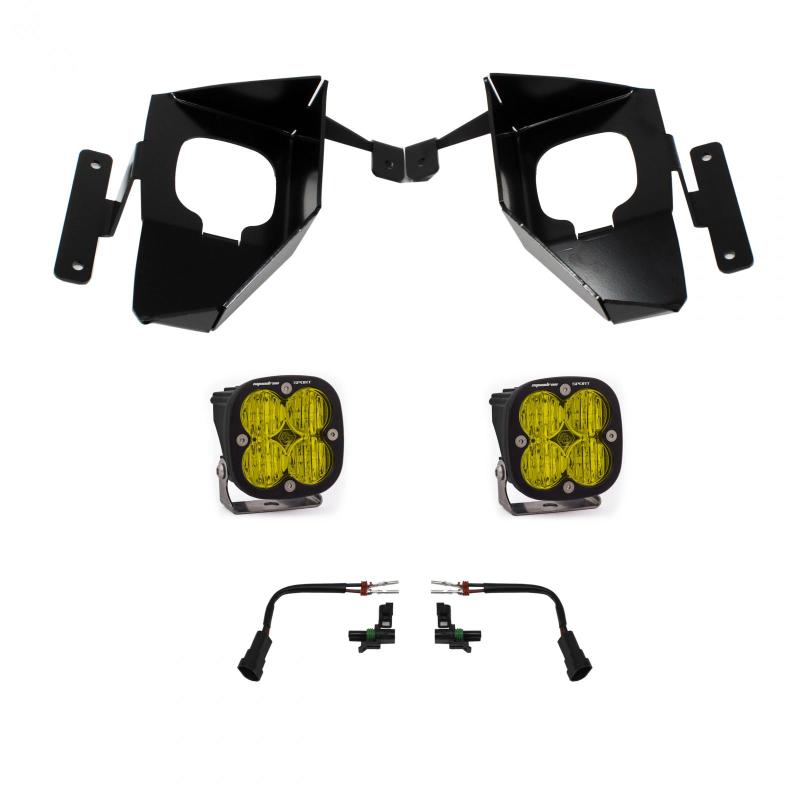 Baja Designs 16-18 Silverado Squadron Sport Fog Pocket Kit W/C - Amber-SR1 Performance