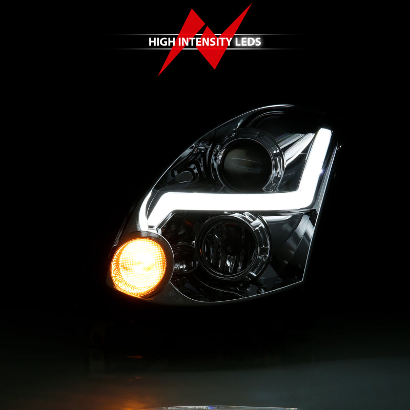 ANZO 2003-2007 Infiniti G35 Projector Headlight Plank Style Black (HID Compatible, No HID Kit )-SR1 Performance