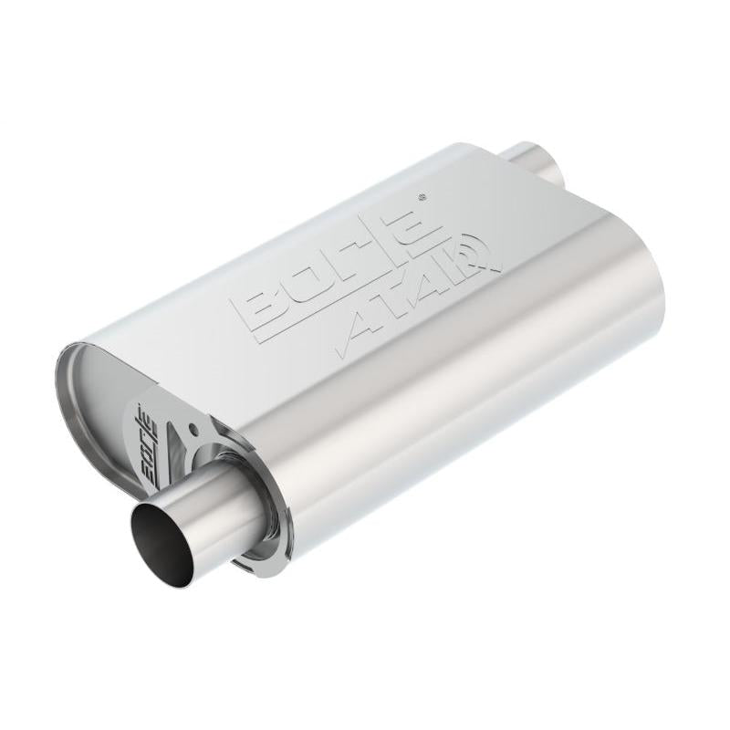 Borla CrateMuffler Stock SBC 283/327/350 ATAK 2.25in Offset/Offset 14inx4.35inx9in Oval Muffler-SR1 Performance