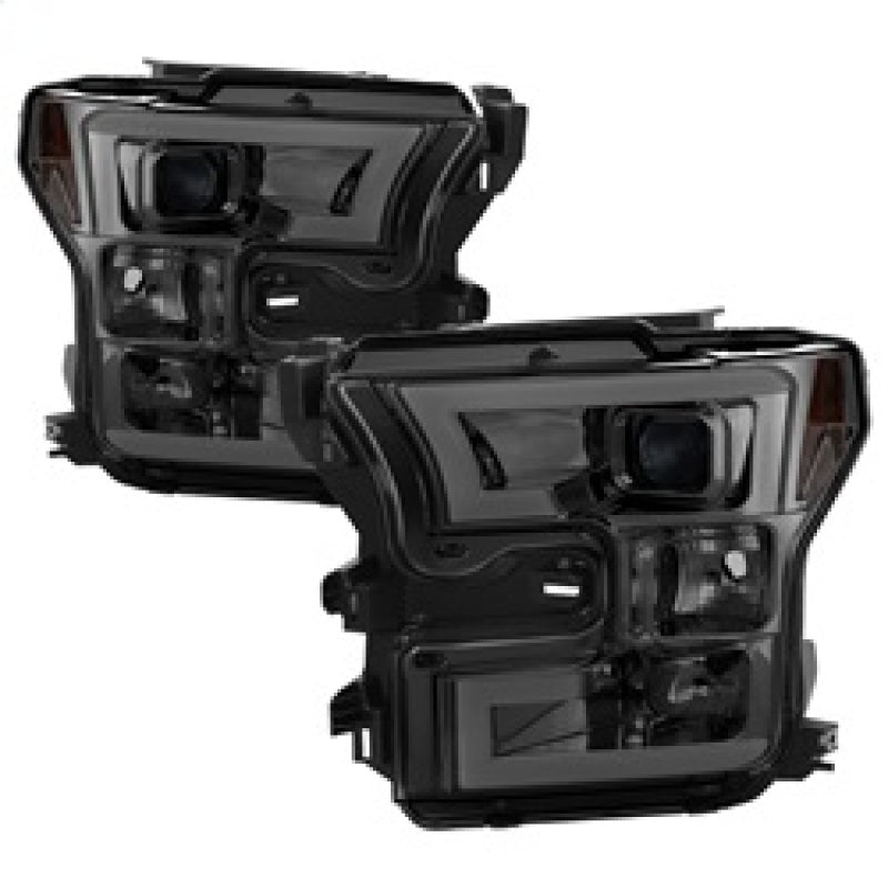 Spyder Ford F150 2015-2017 Projector Headlights - Light Bar DRL LED - Smoke PRO-YD-FF15015-LBDRL-SM-SR1 Performance