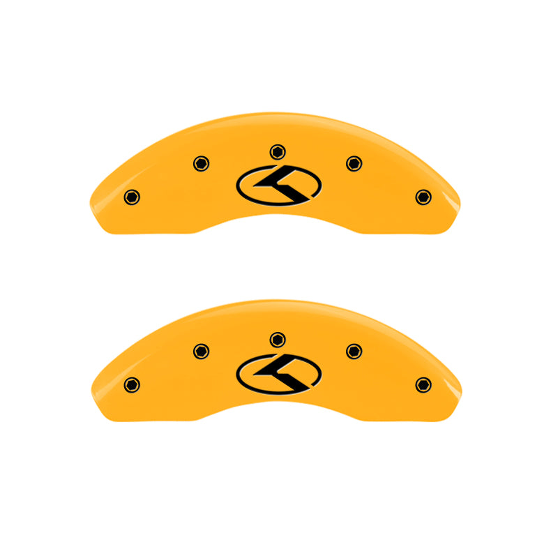 MGP 56003SMGPYL Yellow Caliper Covers for Tesla Model S - Front & Rear Engraved Set