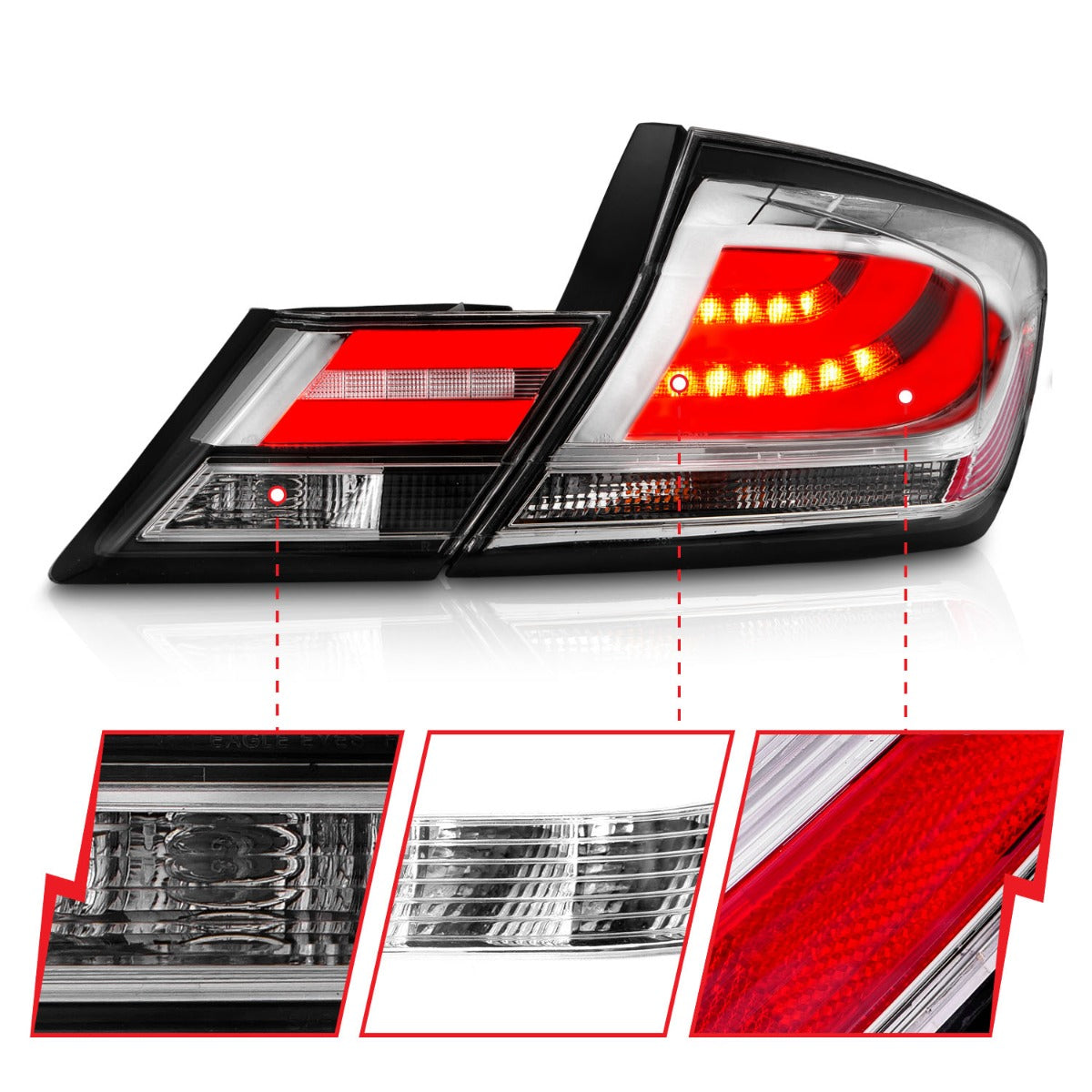 HONDA CIVIC 13-15 4DR LED TAIL LIGHTS CHROME