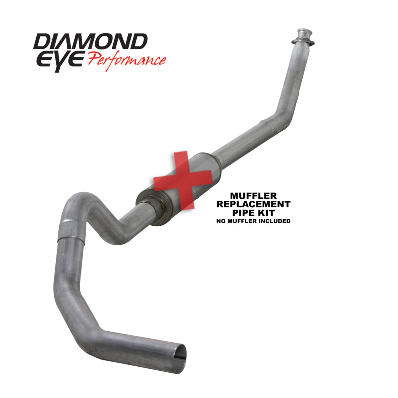 Diamond Eye KIT 4in TB MFLR RPLCMENT PIPE SGL AL: 98.5 - 02 DODGE CUMMINS 5.9L-SR1 Performance