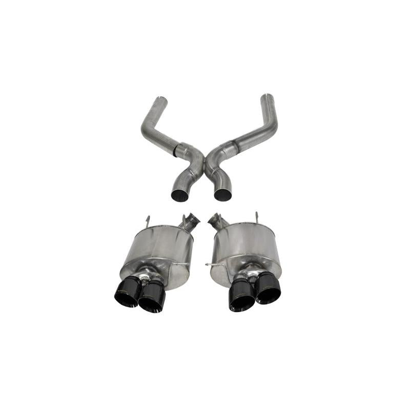 Corsa 2013-2014 Ford Mustang Shelby GT500 5.8L V8 Black Sport Axle-Back + XO Exhaust-SR1 Performance