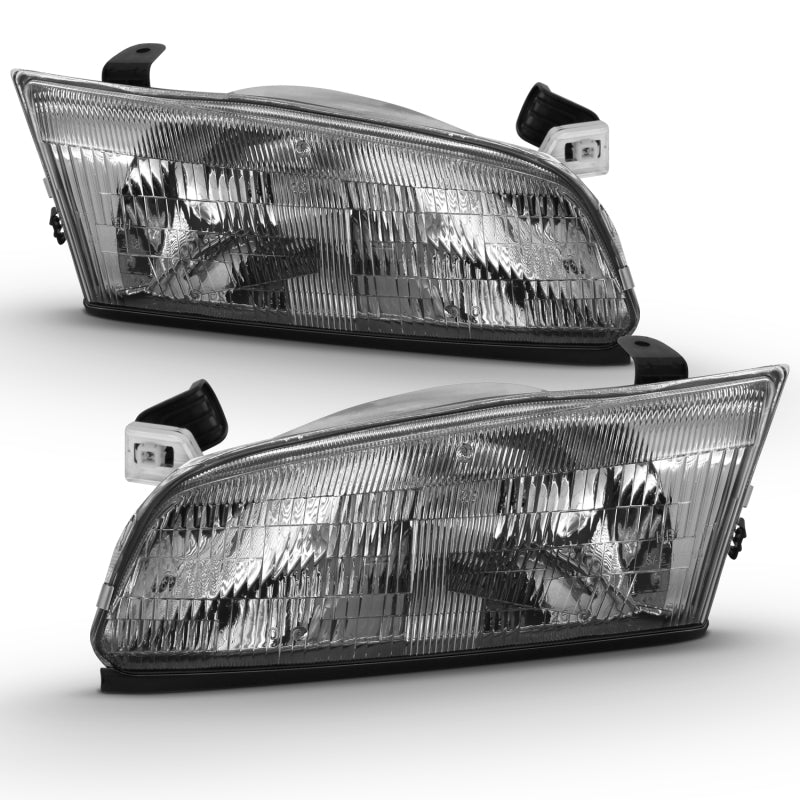 ANZO 1997-1999 Toyota Camry Crystal Headlight Chrome Amber(OE)-SR1 Performance