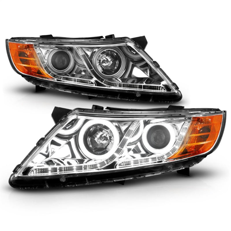 ANZO 2011-2013 Kia Optima Projector Headlights w/ Halo Chrome (CCFL)-SR1 Performance