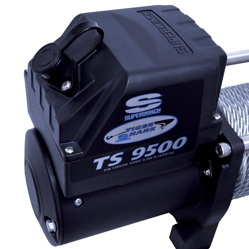 Superwinch 9500 LBS 12V DC 11/32in x 95ft Steel Rope Tiger Shark 9500 Winch-SR1 Performance