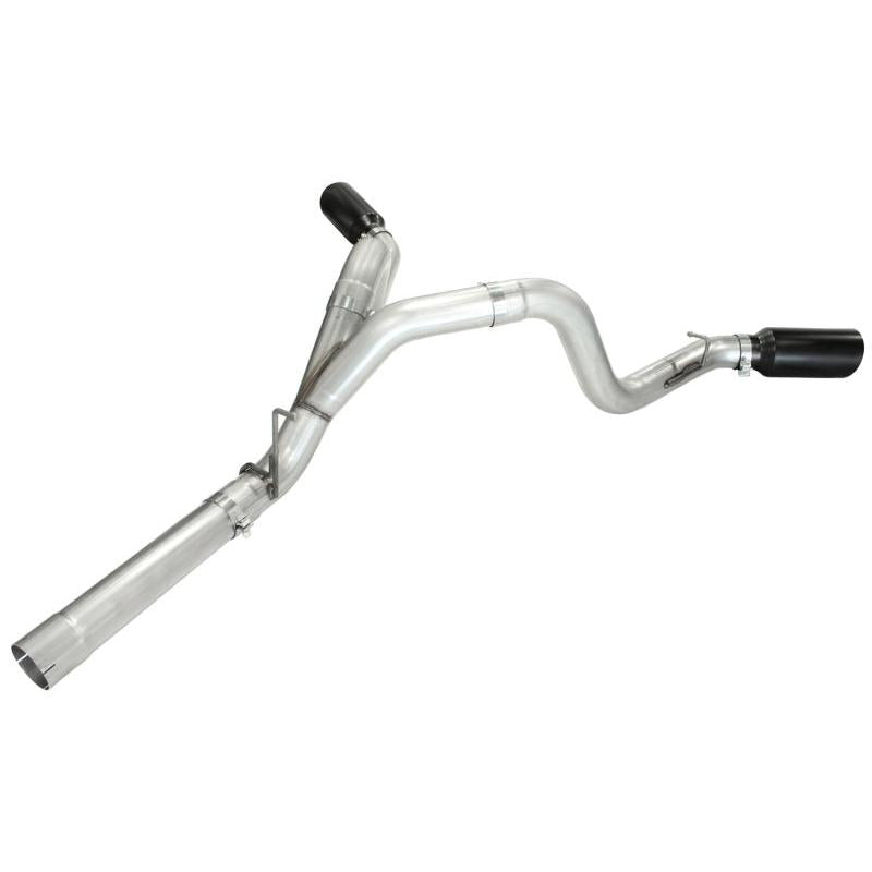 aFe MACHForce XP Exhaust Aluminized Dual Split DPF Back 11-15 GM Diesel Truck V8-6.6L (td) (BLK tip)-SR1 Performance