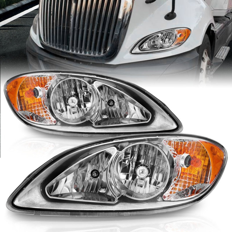 ANZO 2008-2016 International Prostar Crystal Headlights Chrome Housing-SR1 Performance