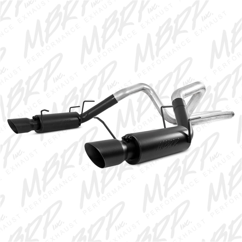 MBRP 11-14 Ford Mustang GT 5.0L 3in Cat Back Dual Split Rear Race Version 4in Tips - Black-SR1 Performance