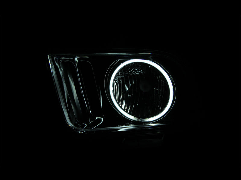 ANZO 2005-2009 Ford Mustang Crystal Headlights w/ Halo Black (CCFL)-SR1 Performance