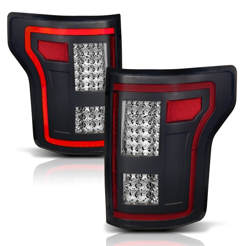ANZO 15-17 Ford F-150 LED Taillights Black w/ Sequential-SR1 Performance