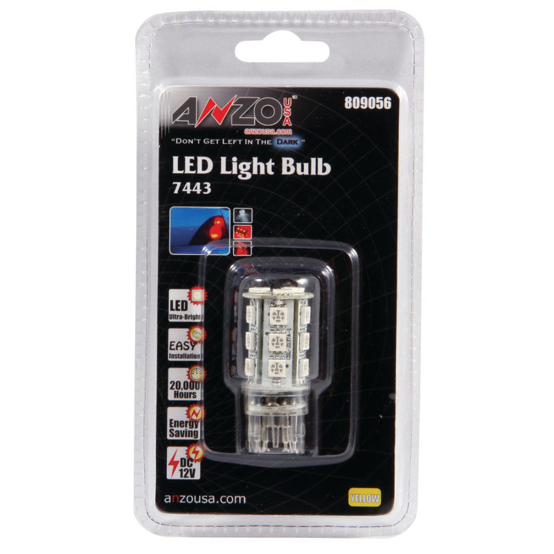 ANZO LED Bulbs Universal 7445 Amber - 18 LEDs 1 3/4in Tall-SR1 Performance