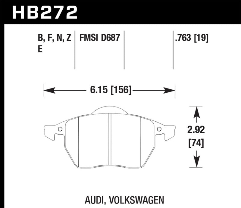 Hawk 00-02 Audi TT Base/Quattro 1.8L DTC-60 Race Front Brake Pads-SR1 Performance