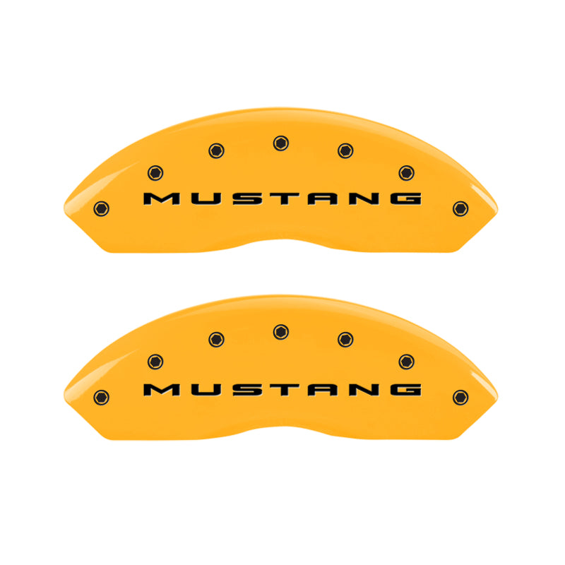 MGP 4 Caliper Covers Engraved Front 2015/Mustang Engraved Rear 2015/Bar & Pony ylw finish black-SR1 Performance