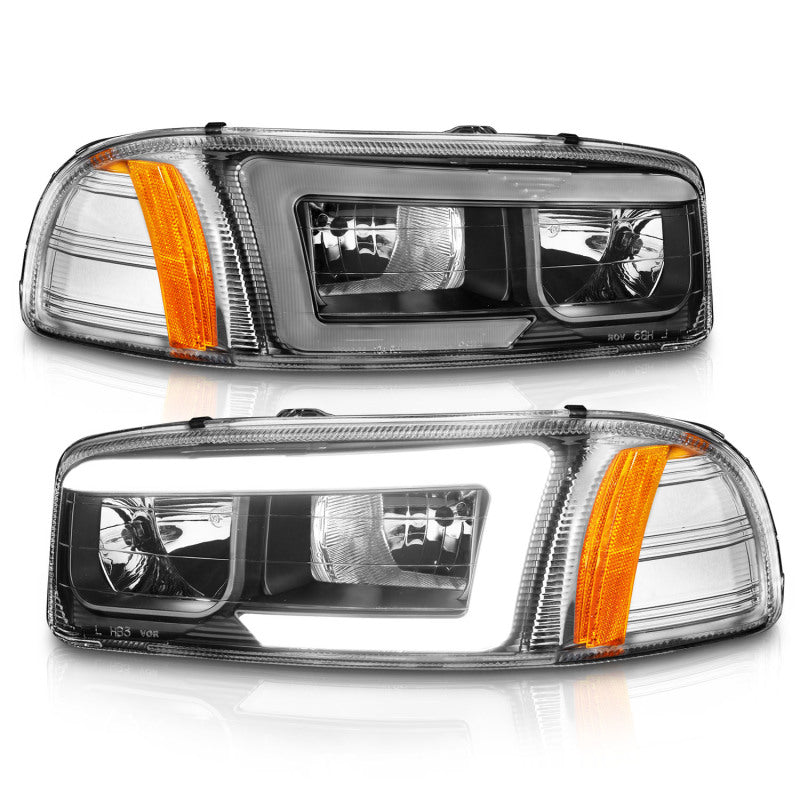 Anzo 99-17 GMC Sierra/Denali Headlights Black Amber (w/C Light Bars)-SR1 Performance