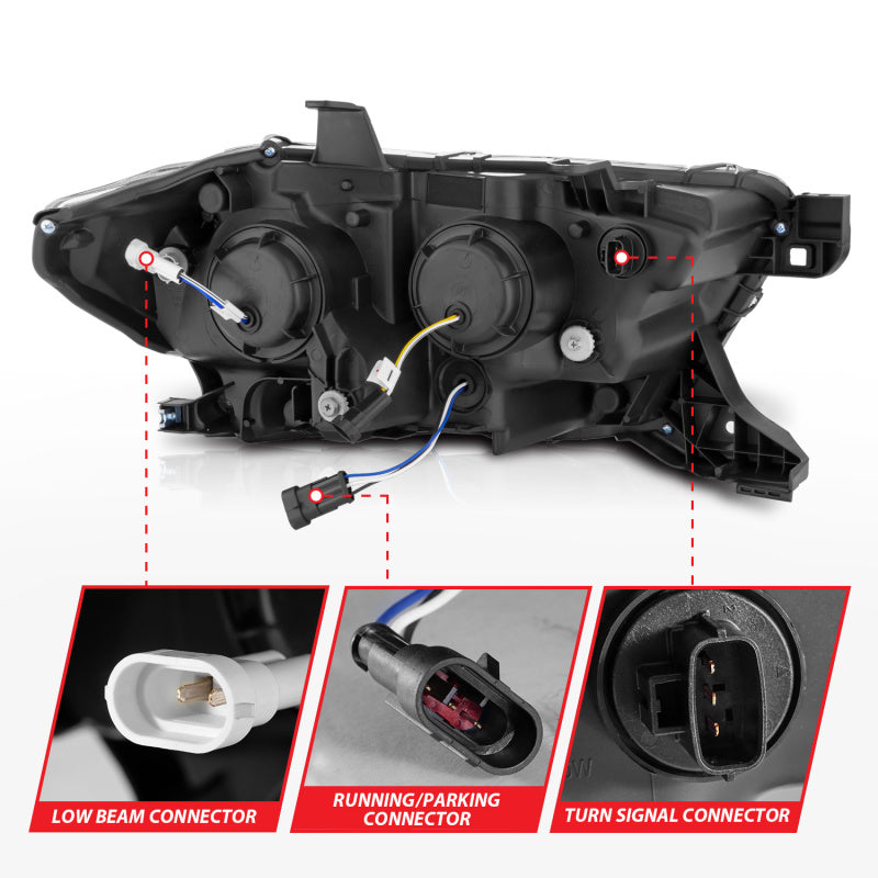 ANZO 16-22 Toyota Tacoma SR/SR5 ONLY Full LED Proj Headlights w/Light Bar Seq. Blk w/Initiation Lgt-SR1 Performance