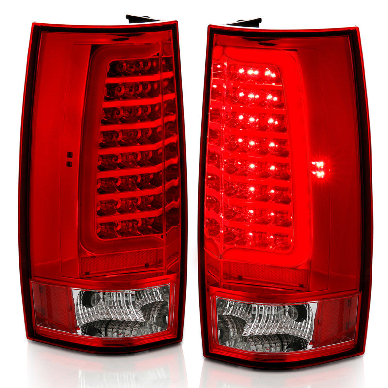 ANZO 2007-2014 Chevy Tahoe LED Taillight Plank Style Chrome With Red/Clear Lens-SR1 Performance