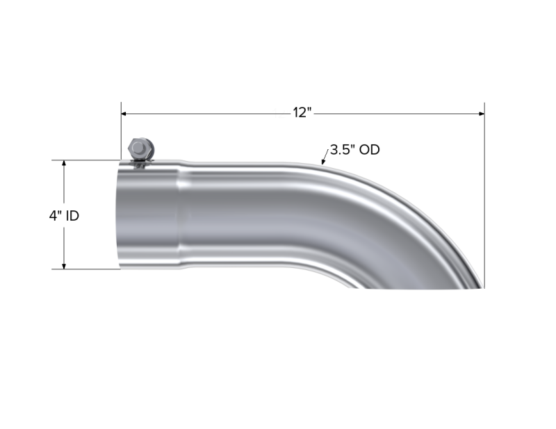 MBRP Universal Tip 3.5in O.D. Turn Down 3.5in inlet 12 length-SR1 Performance