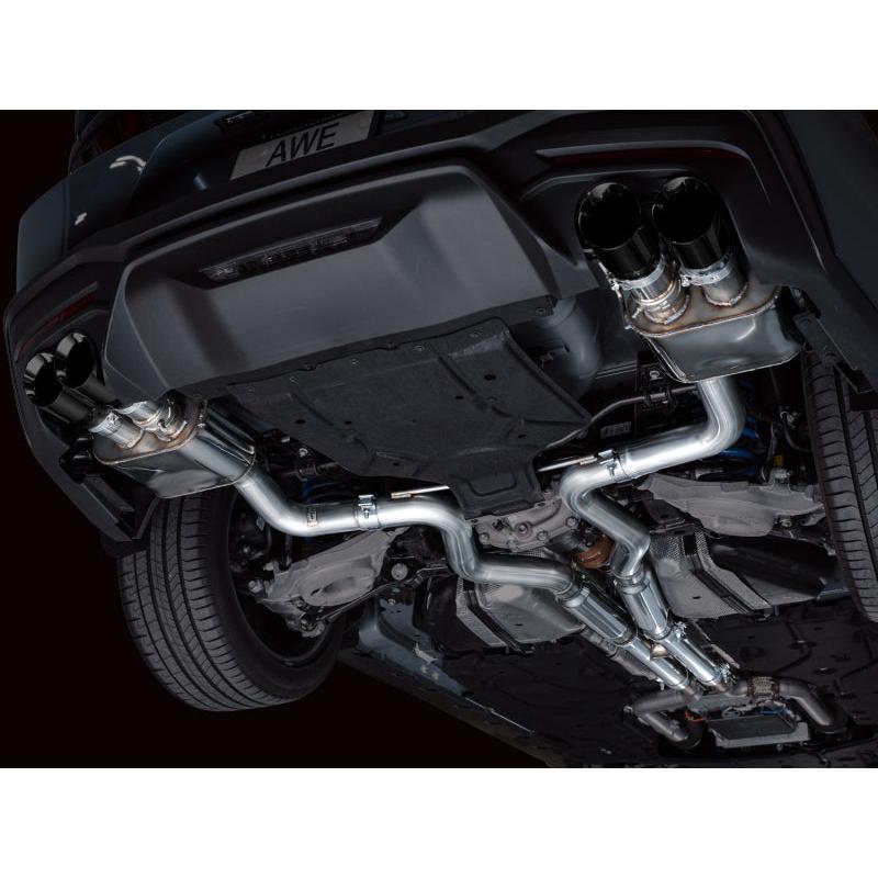AWE 2024 Ford Mustang GT Fastback S650 RWD SwitchPath Catback Exhaust w/ Quad Diamond Black Tips-SR1 Performance
