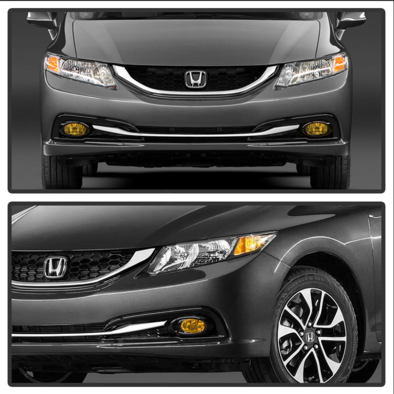 Spyder Honda Civic 2013-2014 4dr OEM Fog Light W/Switch Yellow FL-HC2013-4D-Y-SR1 Performance