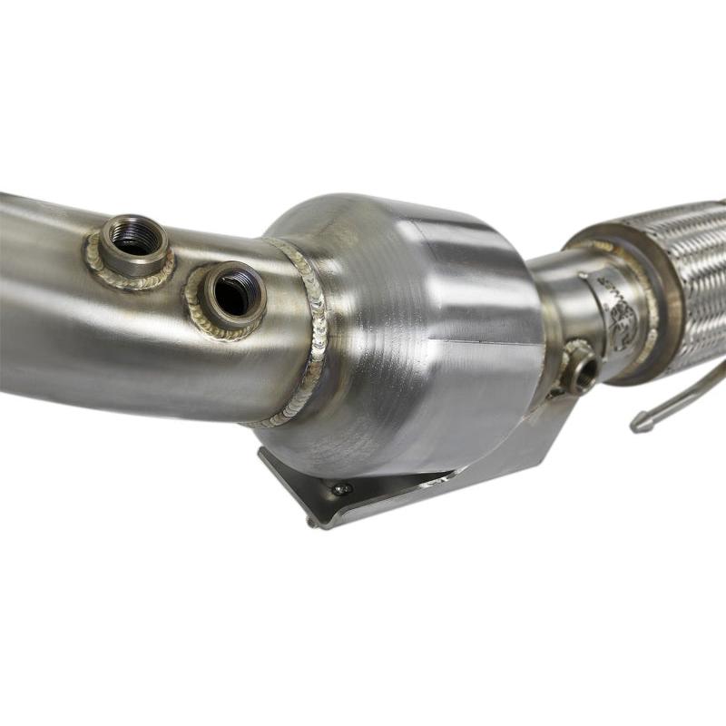 aFe Twisted Steel 3in. 304 SS Catted Series Downpipe 16-18 Ford Focus RS I4-2.3L (t)-SR1 Performance