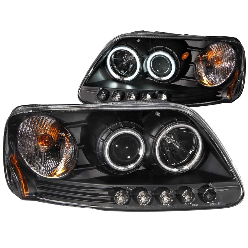 ANZO 1997-2003 Ford F-150 Projector Headlights w/ Halo Black (CCFL)-SR1 Performance