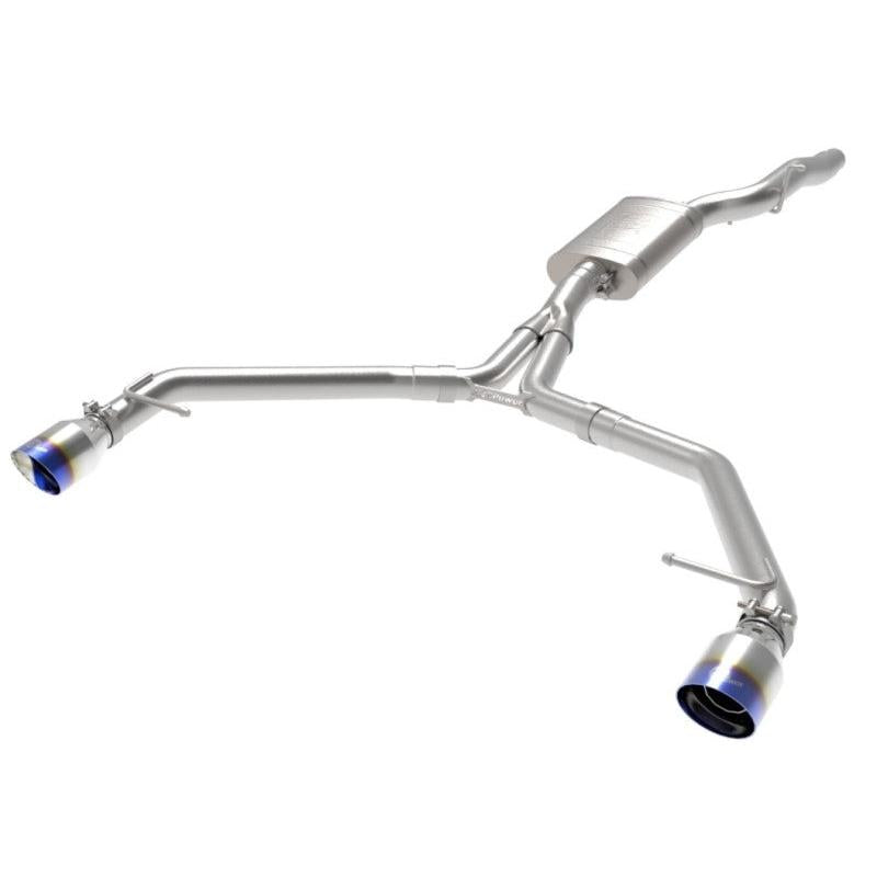 afe MACH Force-Xp 13-16 Audi Allroad L4 SS Axle-Back Exhaust w/ Blue Flame Tips-SR1 Performance