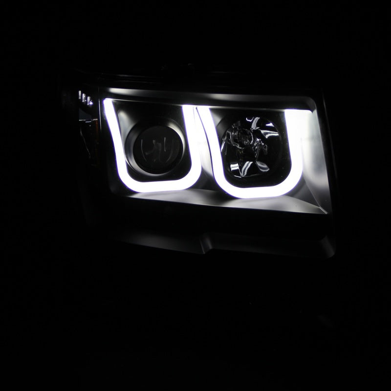 ANZO 2009-2014 Ford F-150 Projector Headlights w/ U-Bar Black-SR1 Performance