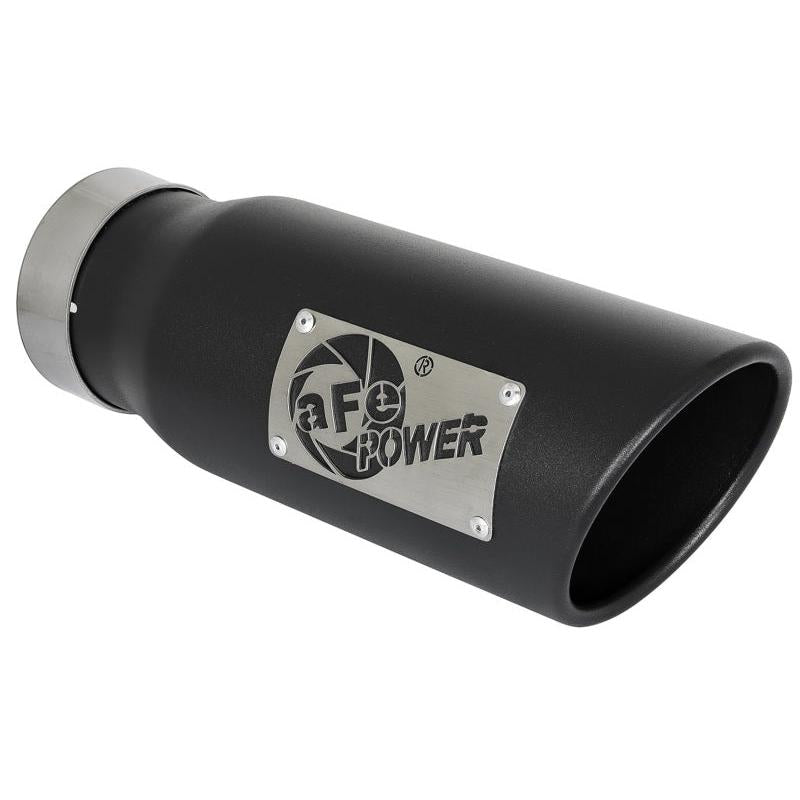 aFe MACH Force-Xp 409 Stainless Steel Exhaust Tip 3.5 In x 4.5in Out x 12in L Clamp-On-SR1 Performance